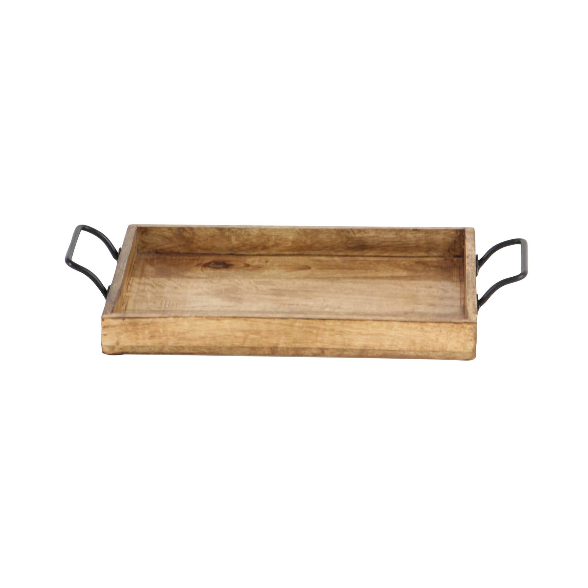 Rustic Brown Mango Wood Tray Set